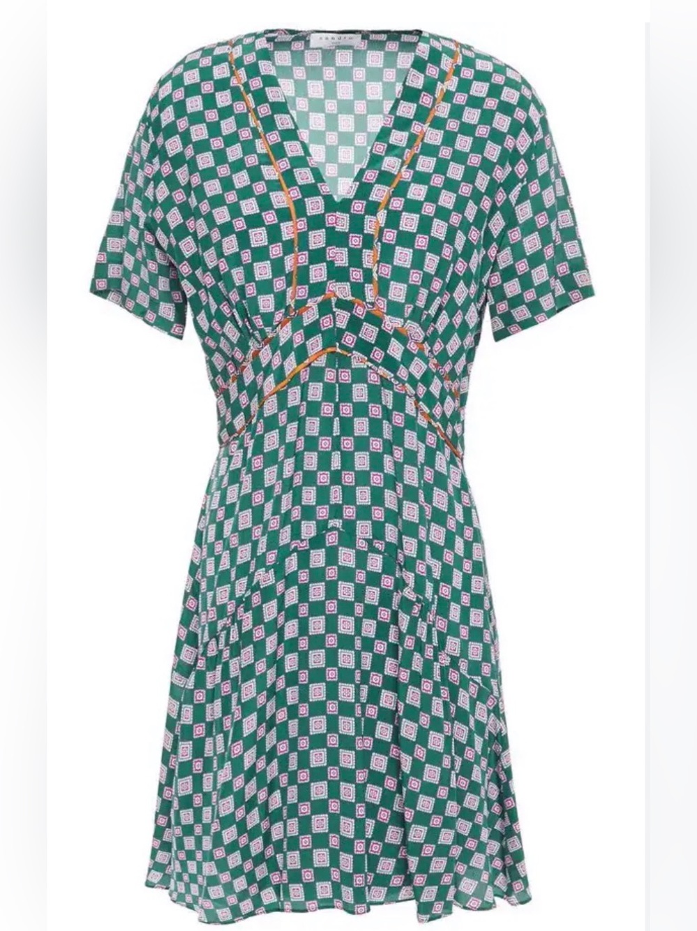 Sandro Paris Dalli Geo Print Silk Mini Dress